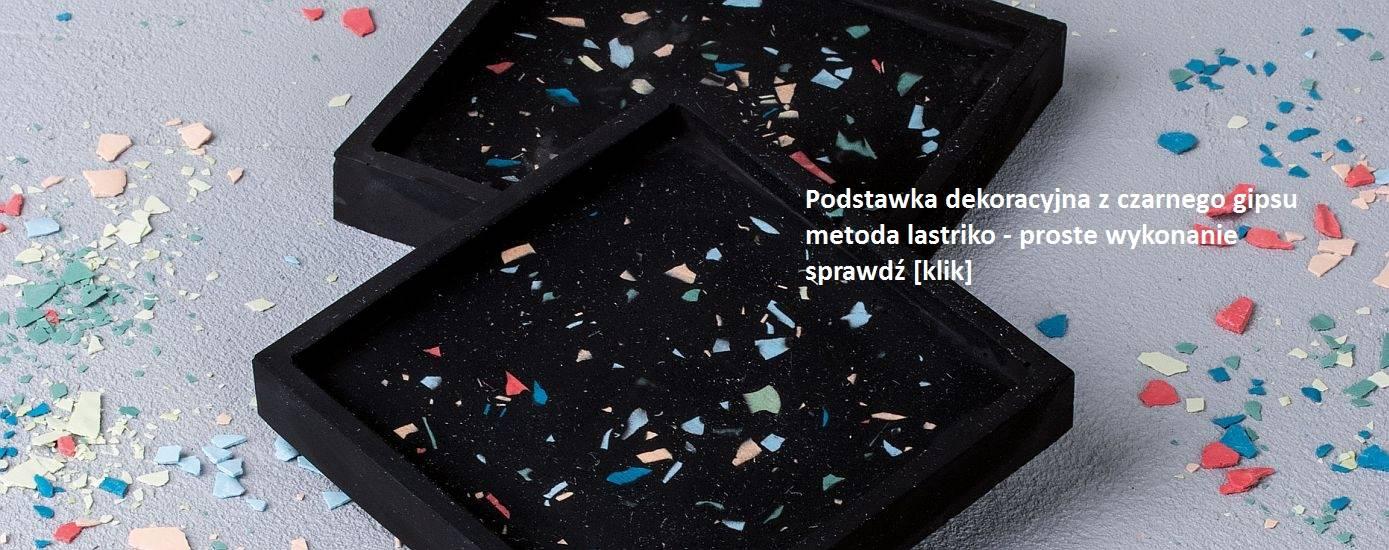 Podstawka kwadratowa czarny gips metoda lastriko