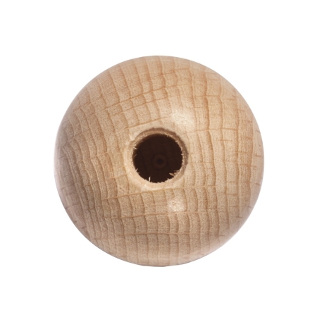 Kulka drewniana toczona 25mm z nawierconym otworem wykonana z drewna bukowego