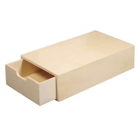 Małe pudełko drewniane z szufladką idealne do wypalania pirografem