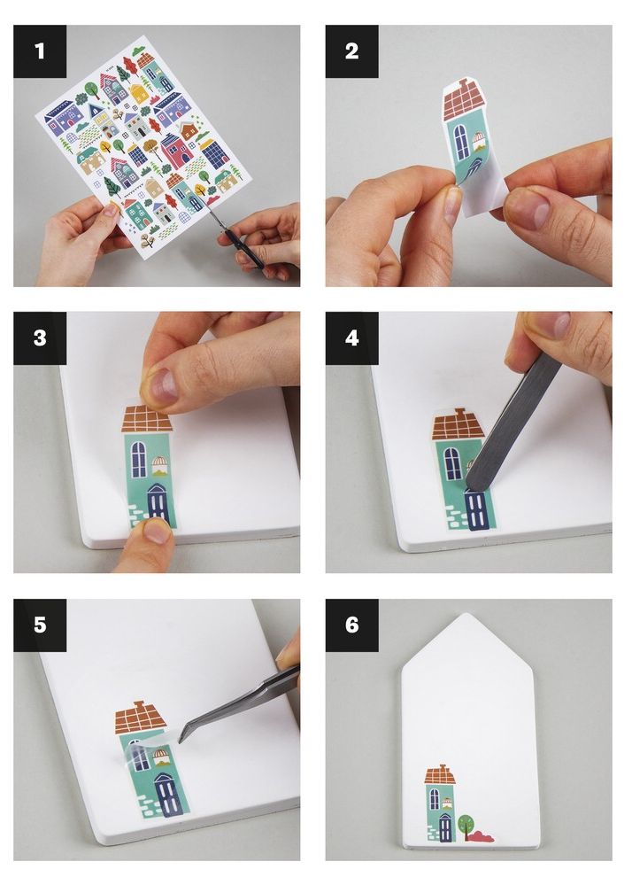 Jak nakładać naklejki rub-on domki krok po kroku