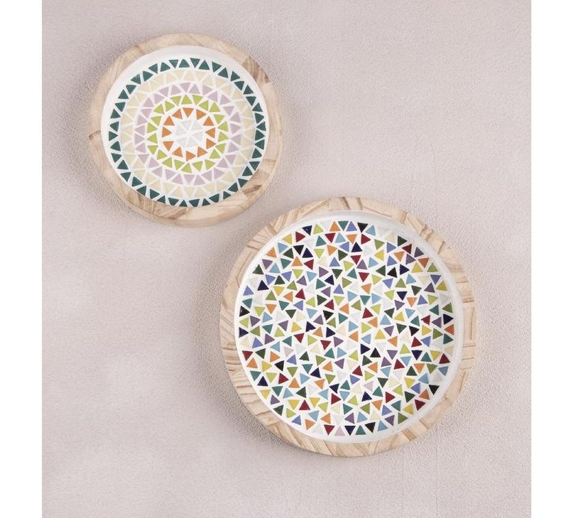 Tace dekoracyjne drewniane z mozaiką szklaną 14879999