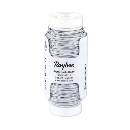 Biały drucik florystyczny 0,35 mm marki Rayher idealny do tworzenia kompozycji z żywych i suszonych kwiatów