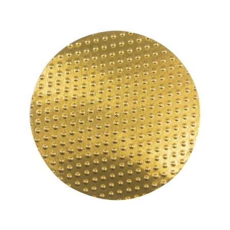 Złota folia aluminiowa z wytłoczonymi kropkami ozdobi szereg kartek okolicznościowych