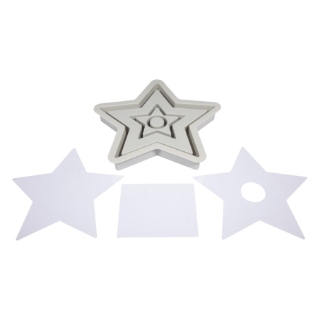 Forma silikonowa do odlewów świecznik gwiazda z nakładkami umożliwia wykonanie czterech różnych odlewów