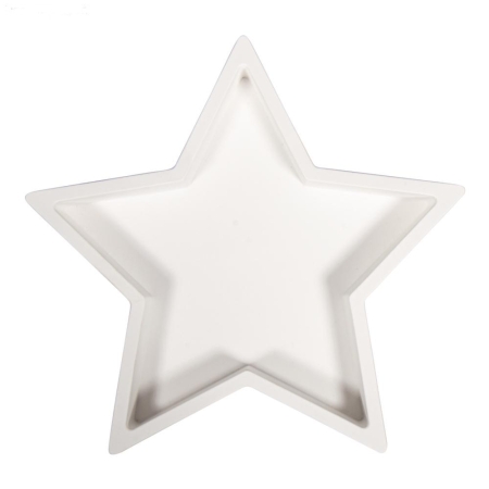 Pojemnik dekoracyjny z gipsu DIY gwiazda wykonany w silikonowej formie odlewniczej