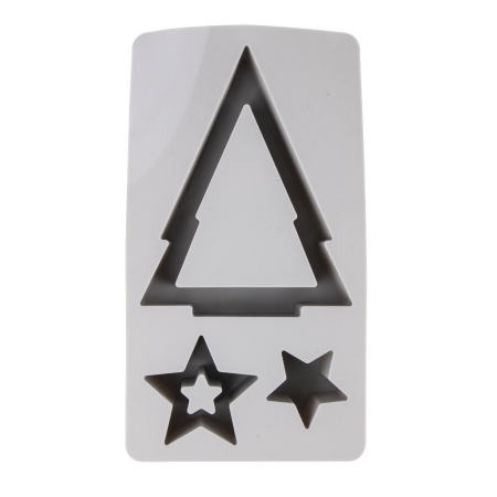 Silokonowa forma do odlewów choinka i gwiazdki służy do wykonania świecznika tealight