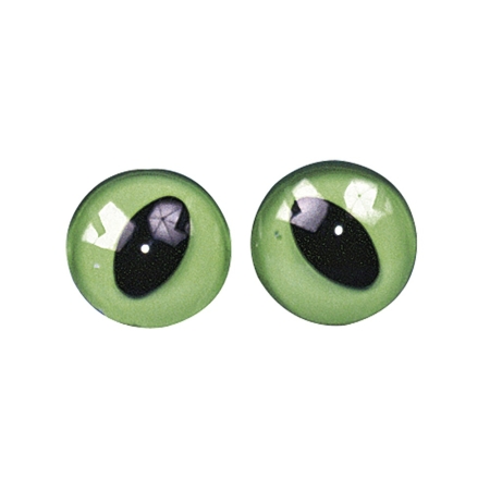 Kocie oczy do maskotek zielone 14 mm przyszywane idealne do pluszaków