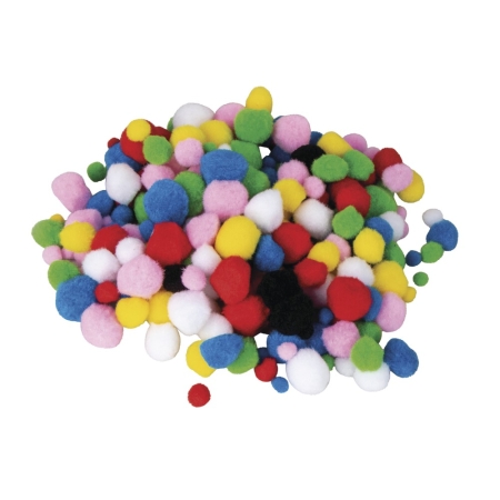 Pomponiki kreatywne 1-3 cm mix kolorów marki Rayher idealne do dziecięcej twórczości