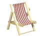 Mini leżak plażowy, leżak dla lalek, drewniany biało-czerwony idealny do domku dla lalek