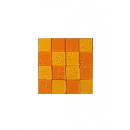Mozaika kwadratowa 1x1 cm pomarańczowa wykonana z żywicy akrylowej