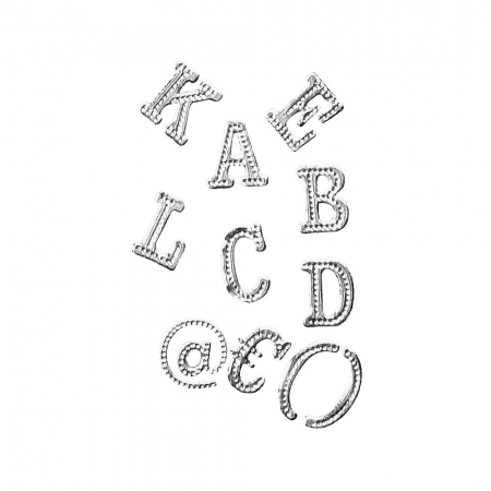 cyfry litery znaki do naklejania srebrne