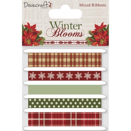 wstążki do scrapbooking zestaw zimowe świąteczne kolory