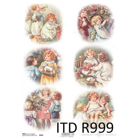 papier decoupage, ryżowy, motywy świąteczne, dzieci, prezenty, itd r0999, made in Poland