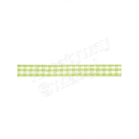 Wstążka w kratkę, zieleń majowa, 5 mm [51-308-85]-1