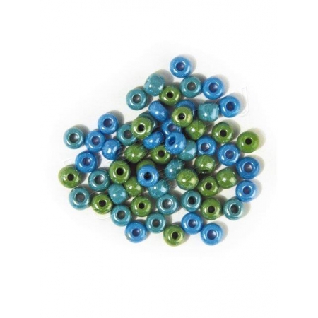 koraliki z otworem  zielono niebieskie