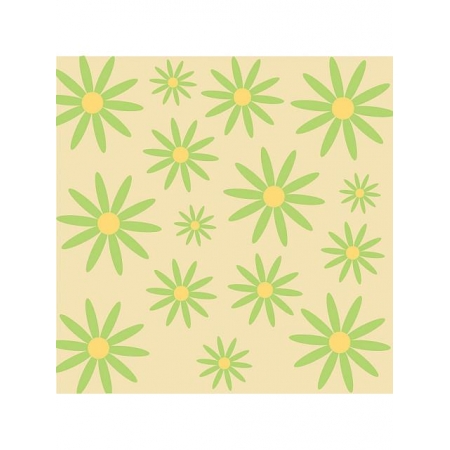 papier scrapowy kwiaty zielone na tle ecru