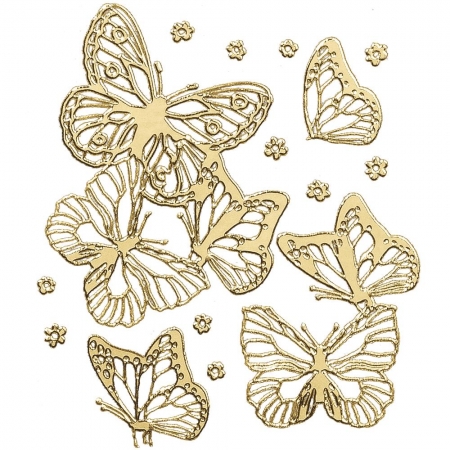 motylki 3d naklejki złote arkusz samoprzylepny