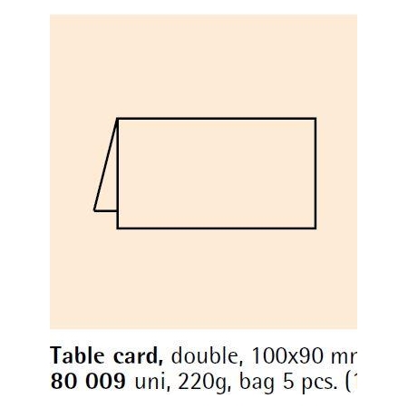 Karta stołowa podwójna, 100x90 mm, żółty słoneczny, op. 5 szt. [80-009-161]-2