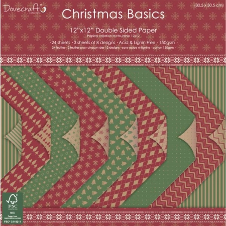 Zestaw papierów do scrapbookingu, Christmas Basic, 30,5x30,5 cm, 24 szt. [59-740-000]