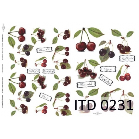 Papier decoupage, wiśnie, A3 [ITD-0231].jpg