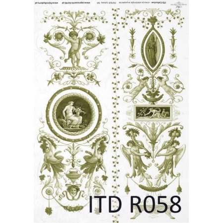 papier ryżowy do decoupage, ornamenty roślinne, sztuka grecka, ITD R 0058, made in Poland