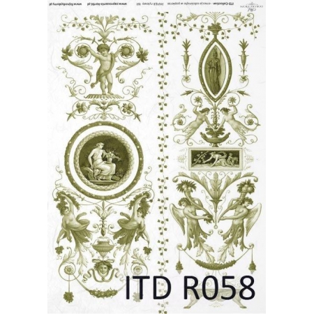 papier ryżowy do decoupage, ornamenty roślinne, sztuka grecka, ITD R 0058, made in Poland