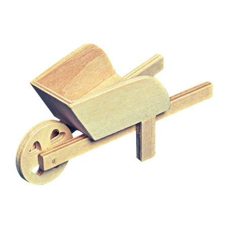 mini taczka drewniana do mini ogrodu lub kompozycji dioram