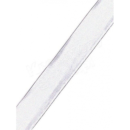 Wstążka z tafty, z drutem, biała, 40 mm [51-297-02]-1