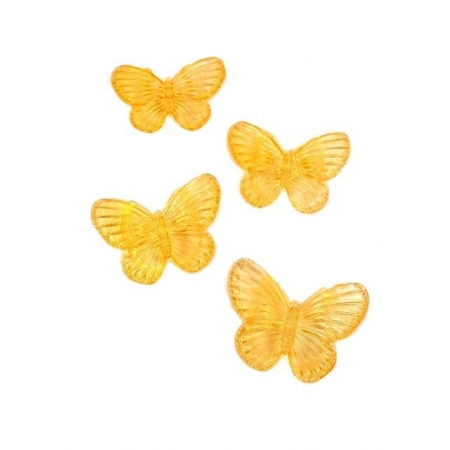 motylki akrylowe ozdobne pomarańczowo żółty
