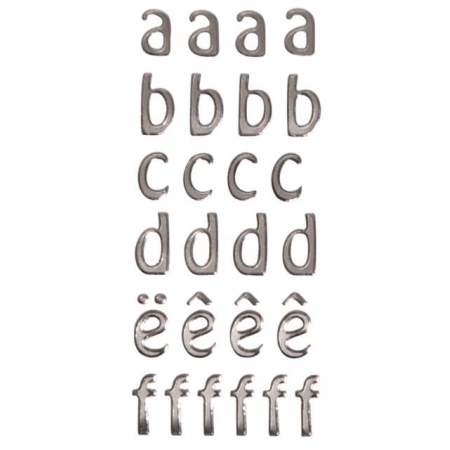 naklejki alfabet srebrny