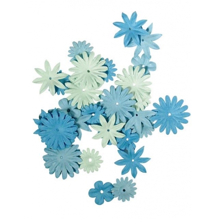 kwiatki z papieru odcienie niebieskiego