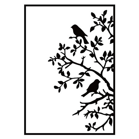 ptaki na gałęzi folder do wytłaczania