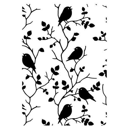 Folder do wytłaczania, Ptaki na gałęziach, 10,6x15 cm [HSF027]