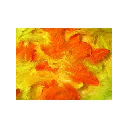 pióra ozdobne pomarańczowo żółte