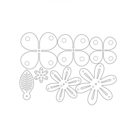 Wykrojnik Kwiaty Sizzix Thinlits zawiera siedem elementów