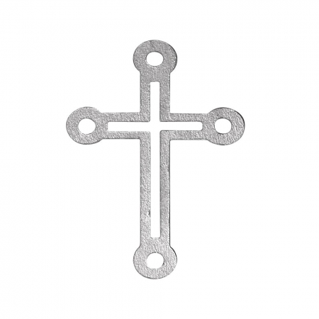 krzyż drewniany do scrapbookingu srebrny