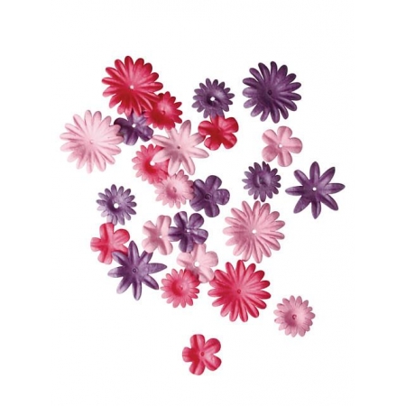Kwiatki papierowe odcienie różu op. 36 szt do ozdabiania kartek z życzeniami, dekorowania sal bankietowych oraz scrapboo
