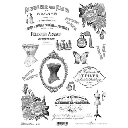 ryżówka klasyczna reklama retro perfumeria vintage styl papier do dekupażu