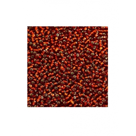 Koraliki Miyuki Delica-Rocailles, 2,2 mm, czerwone ze srebrym środkiem, op. 115g [14-772-287]-1