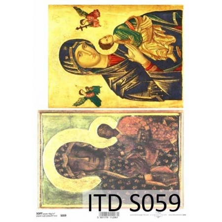 papier do dekupaż ikony religijne maria i jezus