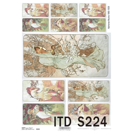 Papier decoupage, SOFT, Pani Zima, A.Mucha, A4 [ITD-S224]-1