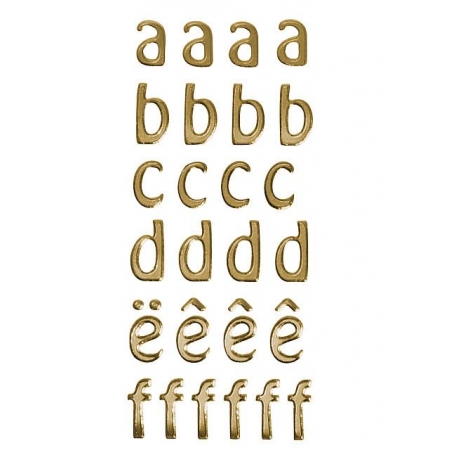 naklejki złote literki alfabet