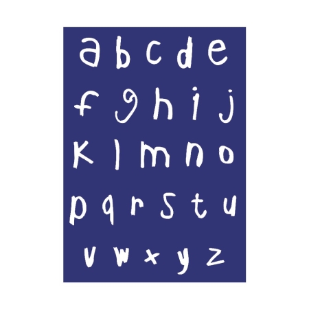 Szablon do malowania z raklą alfabet pismo odręczne A4 do dekorowania różnych powierzchni