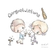 Stempel gumowy, Gratulacje, S.W.A.L.K, Congratulations do użycia z tuszem pigmentowym Versacolor na kartkach z gratulacj