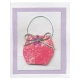 Kartka z motywem, 5,3x6,2 cm, Torebka różowa [82-678-00]-1