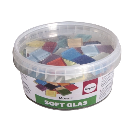 Kamienie do mozaiki szklane 2x2 cm softglas odporne na warunki pogodowe