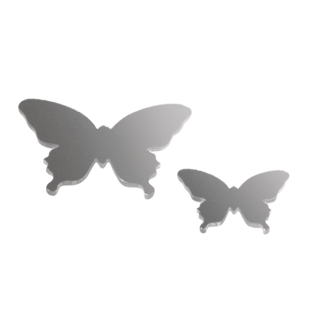 Mini lusterka plastikowe motyle do dekoracji stołów i sal bankietowych.