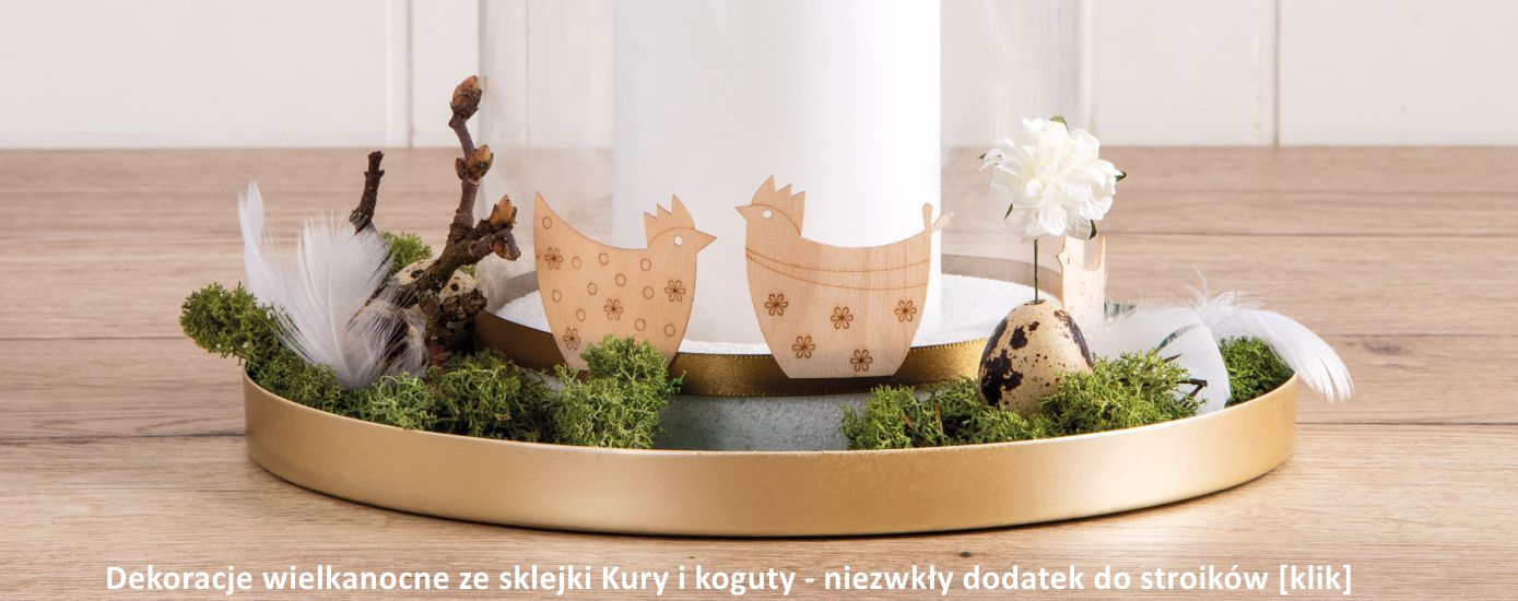Dekoracje wielkanocne ze sklejki Kury i koguty